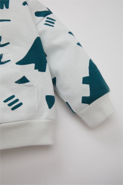 طقم بيبي اولادي سويت شيرت وسويت بانتس بطبعة ديناصور - قطعتين