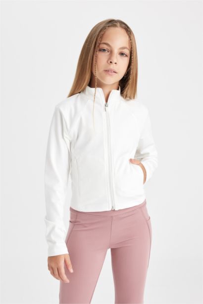 جاكيت رياضي بناتي سليم فيت وياخة عالية