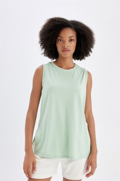 DeFactoFit Long Fit Bisiklet Yaka Sporcu Modal Atlet