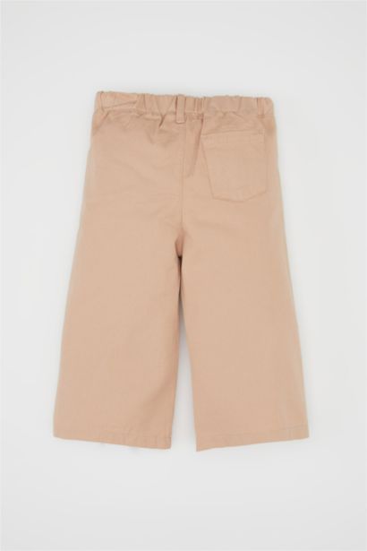 Baby Girl Regular Fit Elastic Banded Leg Pocket Gabardine Trousers