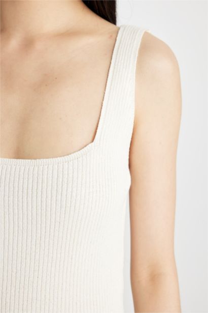 Fitted Square Neck Sleeveless Mini Dress