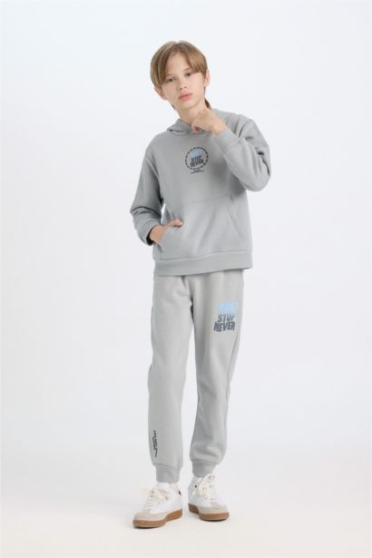 Boy Regular Fit Elastic Waist Leg Printed Sweatpants