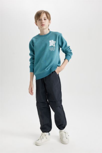 Sweat-shirt en tissu épais à Coupe Régulière et Col rond