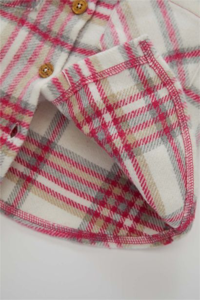 Chemise à manches longues à carreaux en flanelle pour bébé fille