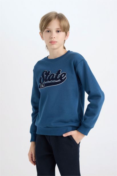 Sweat-shirt imprimé à coupe régulière et col rond