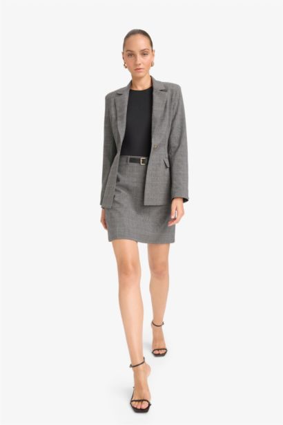 A Cut High Waist Mini Skirt