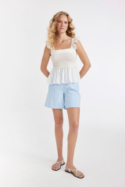 Top Bustier à Coupe Slim Sans Bretelles