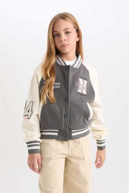 Girl Thick Fabric Soft Fuzzy Inside Bomber Jacket