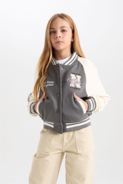 Girl Thick Fabric Soft Fuzzy Inside Bomber Jacket