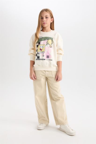 سويت شيرت بناتي قصة مريحة من سبونج بوب