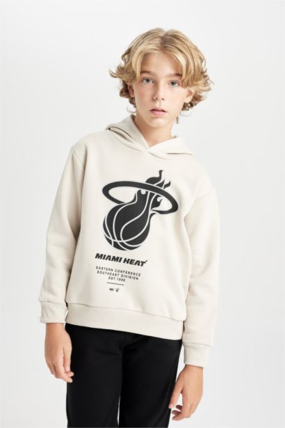Boy NBA Miami Heat Crew Neck Thick Hoodie