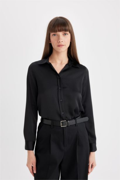 Regular Fit Poplin Long Sleeve Shirt
