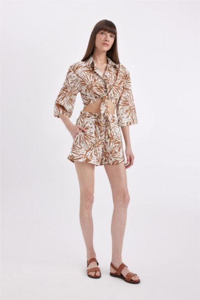 Voile High Waist Short Leg Shorts