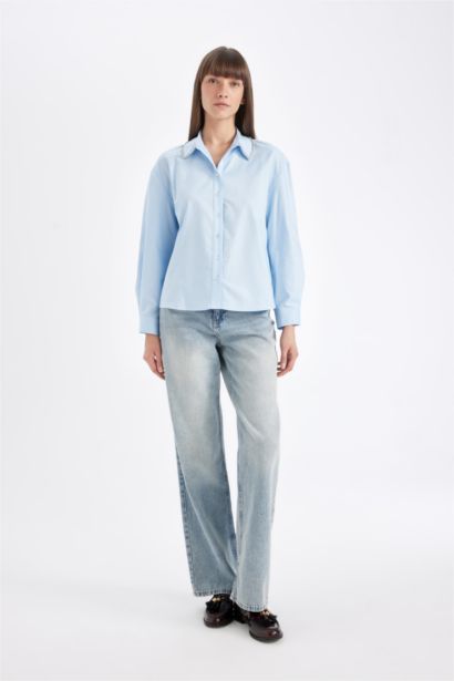 үлкен пішім Ұзын жеңді көйлек