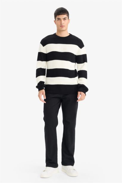 Pull en tricot à col rond Coupe décontractée