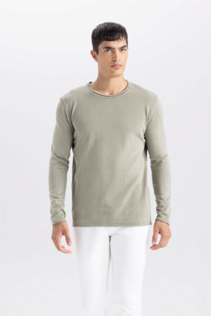 Relax Fit Crew Neck Basic Knitted Pullover