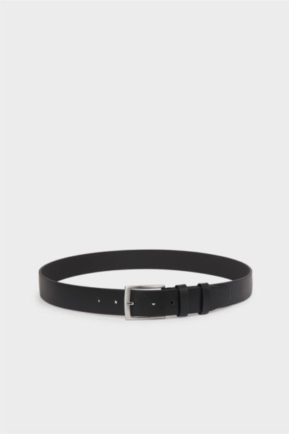 Man Faux Leather Denim Belt