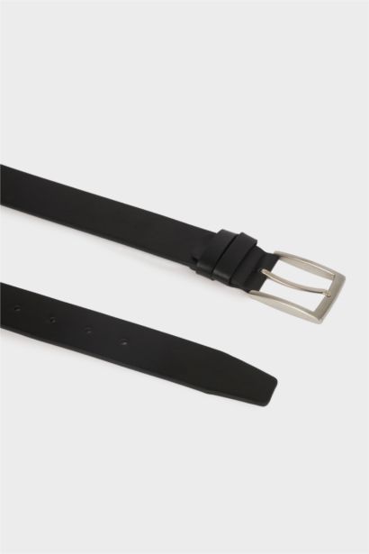 Man Faux Leather Denim Belt