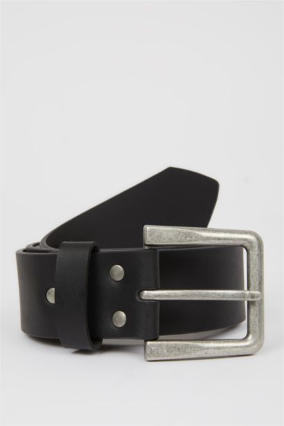 Man Faux Leather Belt