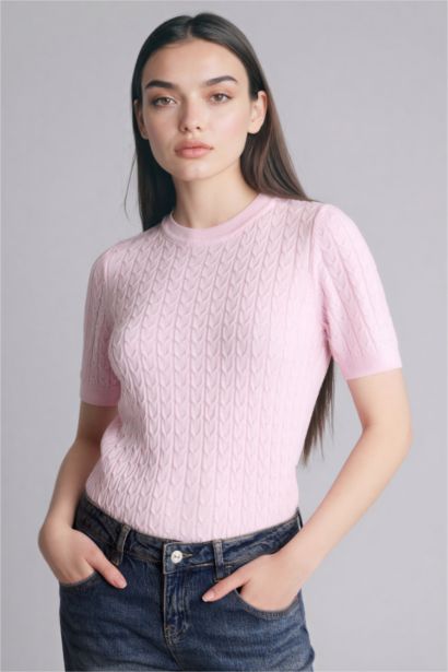 Regular Fit Kısa Kollu Kazak