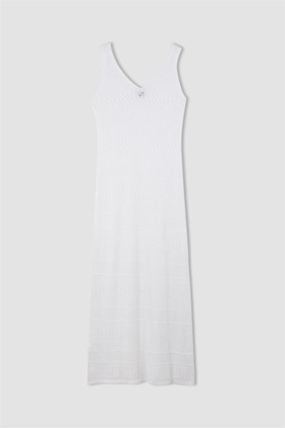 Fitted Sleeveless White Mini Dress