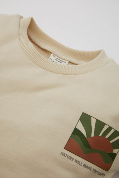 طقم اولادي سويت شيرت وبنطلون قصة عادية - قطعتين