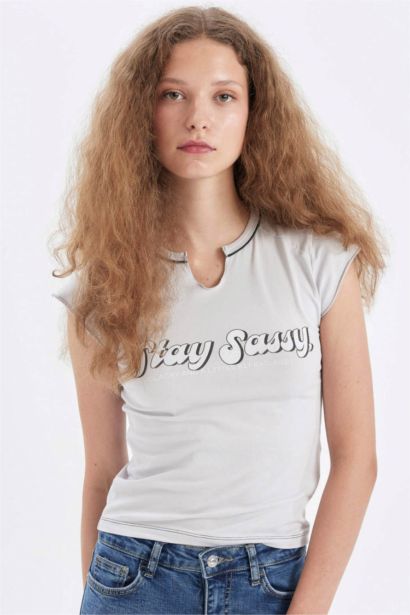 Slim Fit V-Neck Short Sleeve T-Shirt