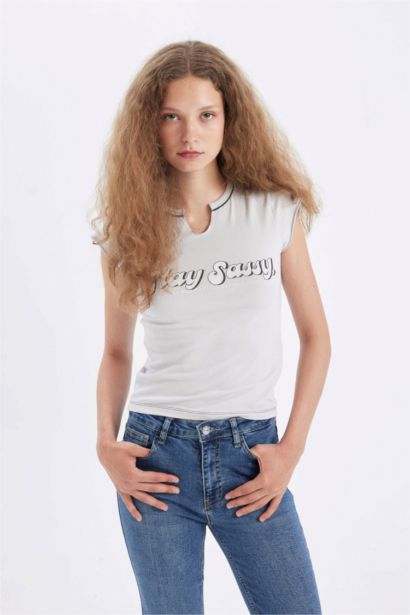 Slim Fit V-Neck Short Sleeve T-Shirt