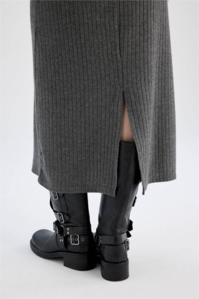 Bodycon Crew Neck Basic Long Sleeve Maxi Dress