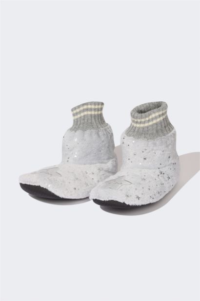 شبشب منزلي شتوي نسائي بكعب مسطح