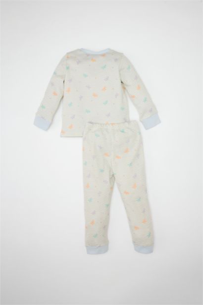 Baby Girl Butterfly Patterned Top Bottom 2 Piece Pajama Set