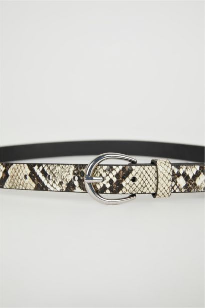 Woman Faux Leather 2 Piece Classic Belt