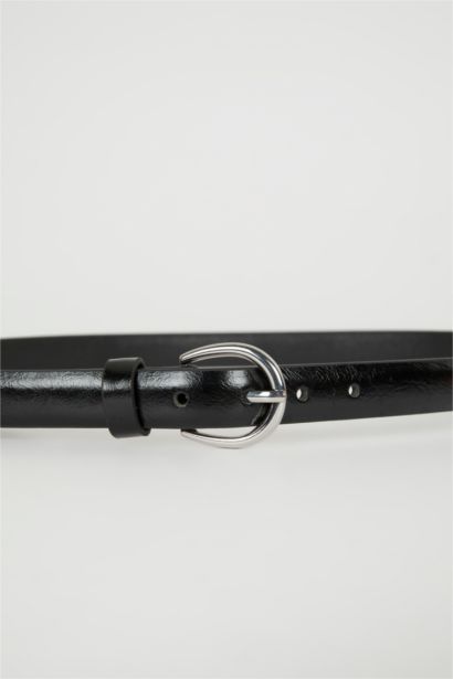 Woman Faux Leather 2 Piece Classic Belt