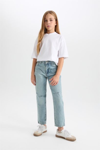 Pantalon Mom Jean clair pour Fille