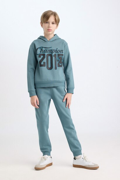 Boy Hoodie Elastic Waist Sweatpants 2 Piece Set