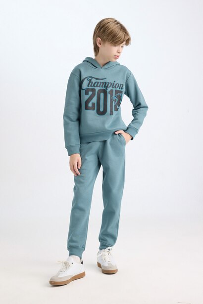 Boy Hoodie Elastic Waist Sweatpants 2 Piece Set
