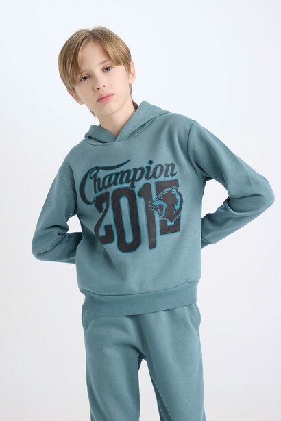 Boy Hoodie Elastic Waist Sweatpants 2 Piece Set
