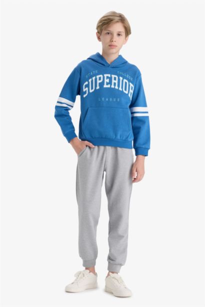 Boy Printed Hooded Sweatshirt Sweatpants 2 Piece Set