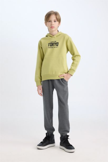 Boy Kangaroo Pocket Sweatshirt Sweatpants 2 Piece Set