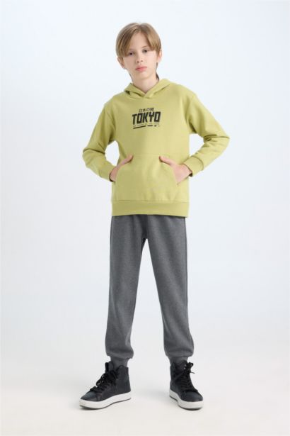 Boy Kangaroo Pocket Sweatshirt Sweatpants 2 Piece Set