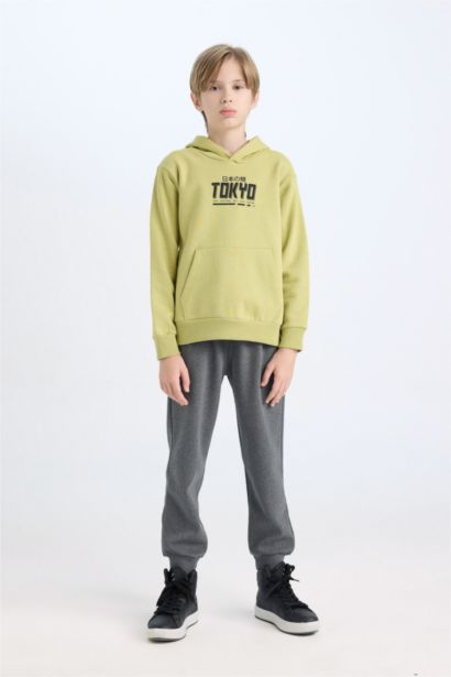 Boy Kangaroo Pocket Sweatshirt Sweatpants 2 Piece Set