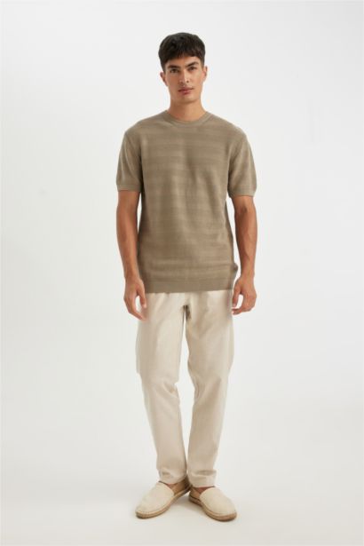 Standard Fit Crew Neck Knitwear T-Shirt