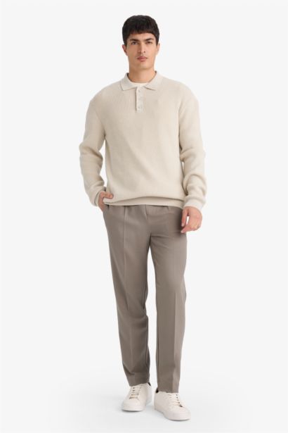 Standard Fit Polo Collar Knitwear Pullover