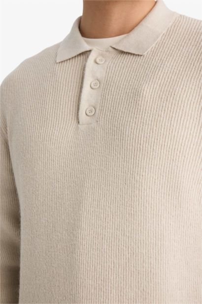 Standard Fit Polo Collar Knitwear Pullover