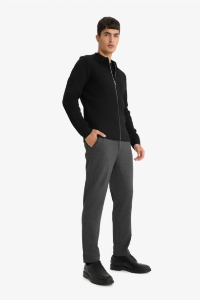 Standard Fit Polo Collar Knitwear Cardigan