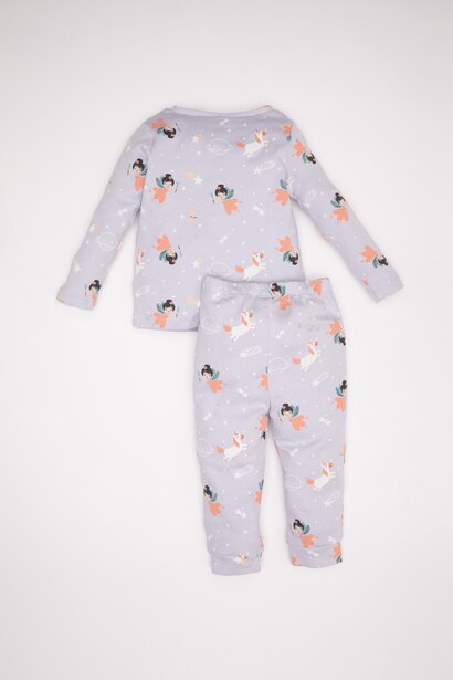 Girl Baby Patterned 2 Piece Pajama Set