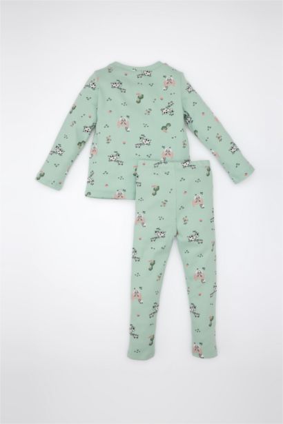Pyjama à col Rond à motif Animal à manches longues pour BéBé Fille