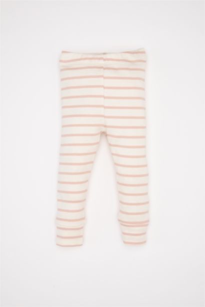 طقم بيجاما بيبي بناتي مخطط مضلع قصة عادية - قطعتين