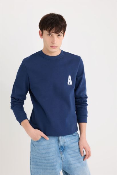 New Regular Fıt Kalın Kumaş Sweatshirt