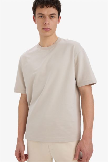 Cotton Relax Fit Crew Neck Basic T-Shirt